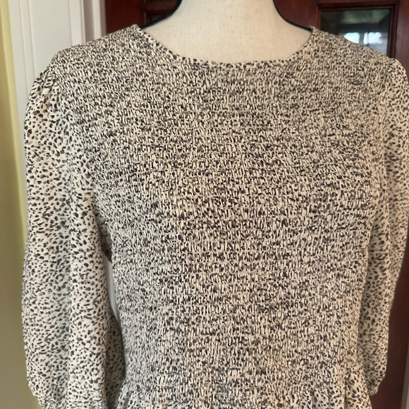 Grade & Gather | Smocked Bodice Tiered Midi Dress, Animal Print, Size M - Picture 3 of 7